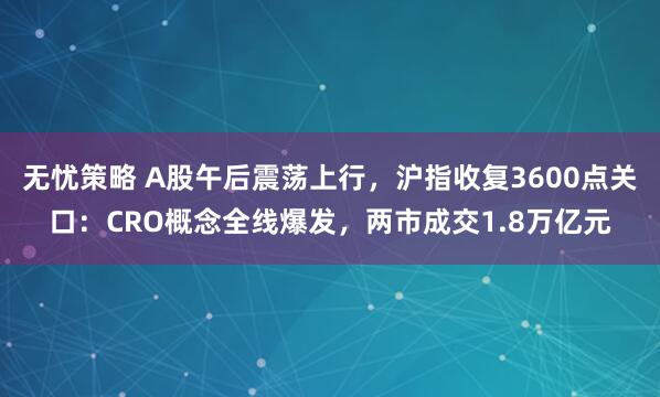 无忧策略 A股午后震荡上行，沪指收复3600点关口：CRO概念全线爆发，两市成交1.8万亿元
