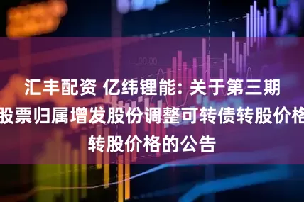 汇丰配资 亿纬锂能: 关于第三期限制性股票归属增发股份调整可转债转股价格的公告